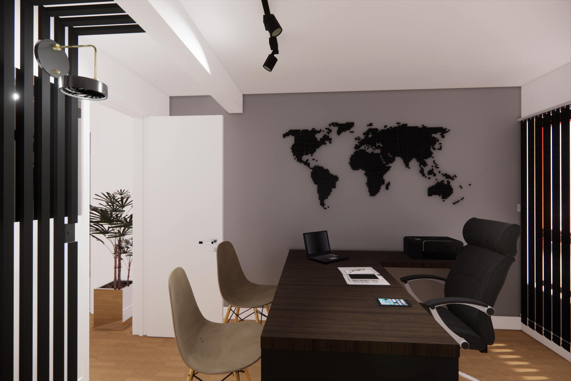 Projeto de interiores comercial do escritório de advocacia JC